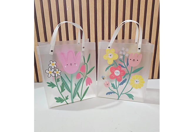 DOCENA DE BOLSITAS TRANSPARENTE MOÑO O FLORES PARA REGALO 🌷🎁