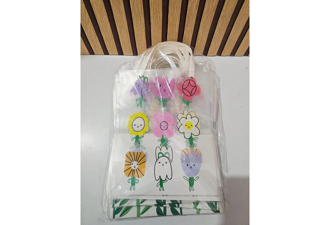 DOCENA DE BOLSITAS TRANSPARENTE MOÑO O FLORES PARA REGALO 🌷🎁