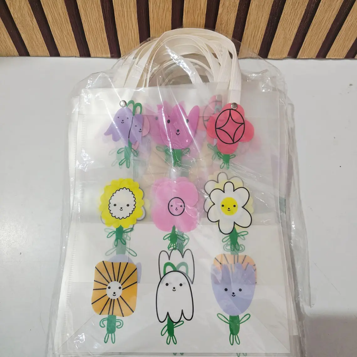 DOCENA DE BOLSITAS TRANSPARENTE MOÑO O FLORES PARA REGALO 🌷🎁 5