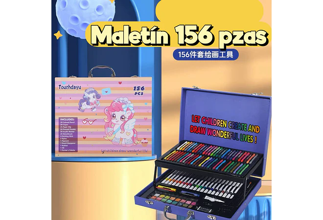 🧮MALETIN DE ARTES 156PCS /2 PISOS🫟