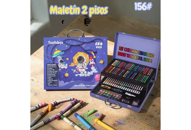 🧮MALETIN DE ARTES 156PCS /2 PISOS🫟