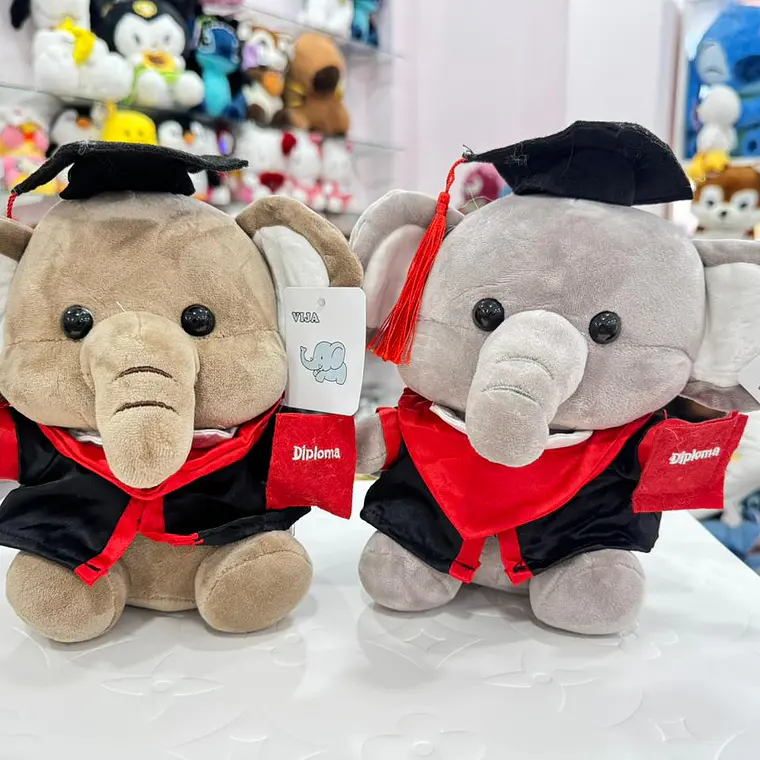 PELUCHE ELEFANTITO CON BIRRETE DE GRADUACION 🎓 (AL AZAR) MOD#🐘 1