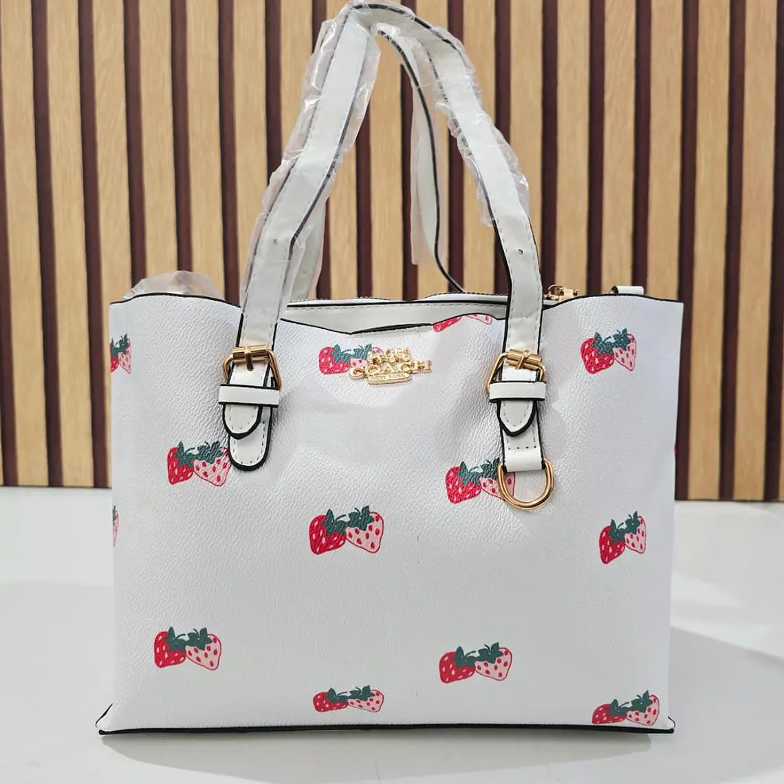 🍓🍒🌸 BOLSA DE MANO COACH TEMÁTICA FLORES / FRUTAS (INCLUYE COLGANTE) MOD #C666  🌸🍒🍓- COPIAR 5