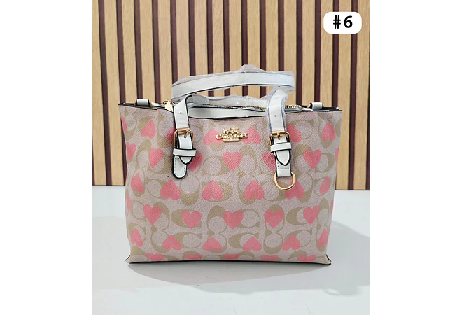 🍓🍒🌸 BOLSA DE MANO COACH TEMÁTICA FLORES / FRUTAS (INCLUYE COLGANTE) MOD #C666  🌸🍒🍓- COPIAR