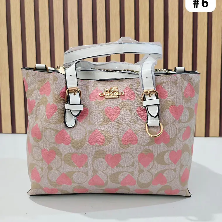 🍓🍒🌸 BOLSA DE MANO COACH TEMÁTICA FLORES / FRUTAS (INCLUYE COLGANTE) MOD #C666  🌸🍒🍓- COPIAR 7