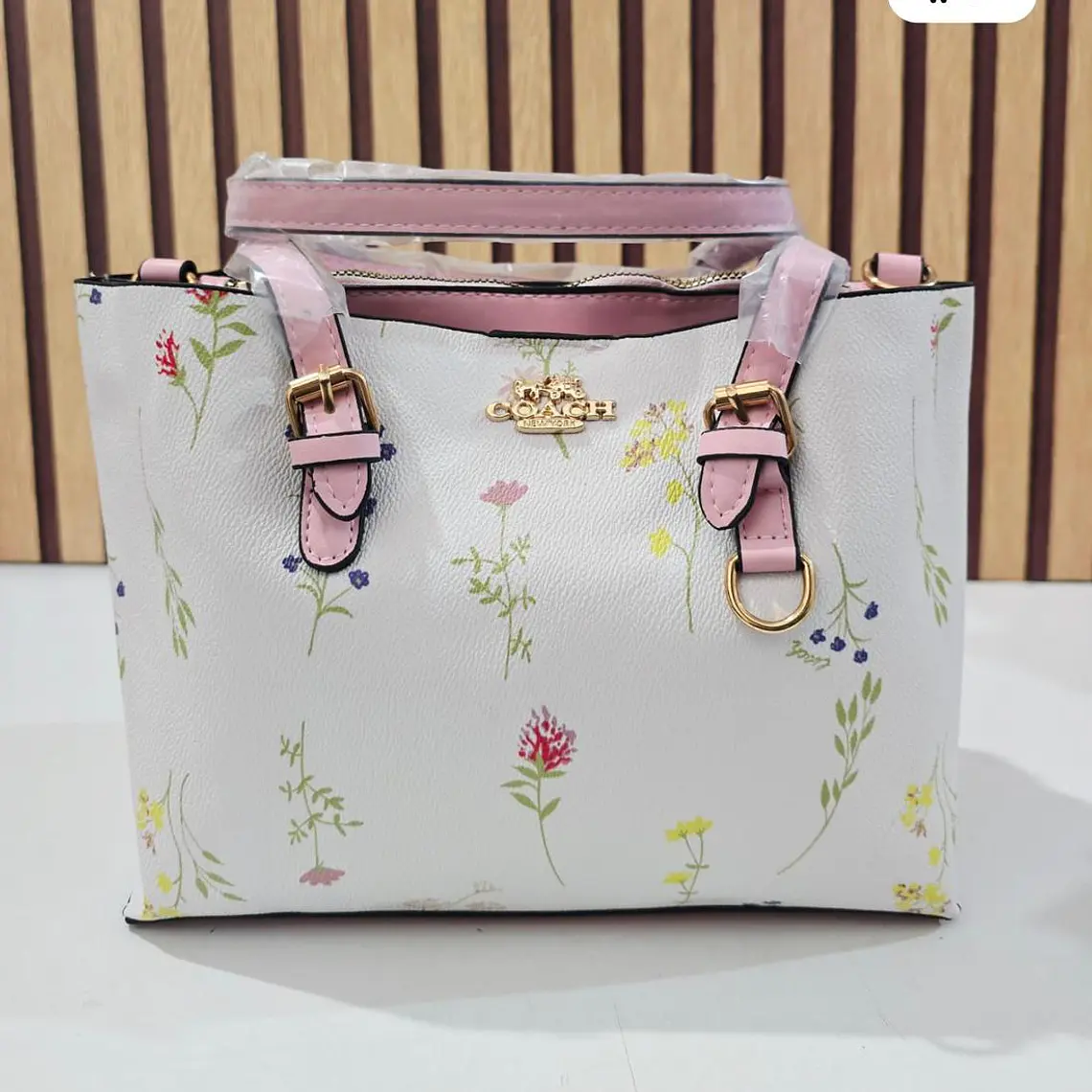 🍓🍒🌸 BOLSA DE MANO COACH TEMÁTICA FLORES / FRUTAS (INCLUYE COLGANTE) MOD #C666  🌸🍒🍓- COPIAR 8