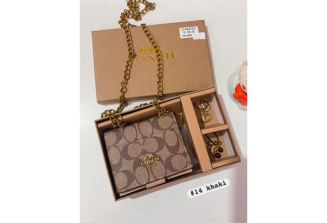 CARTERA PARA DAMA CON CADENITA (COACH) MOD# CAMO5  🍒