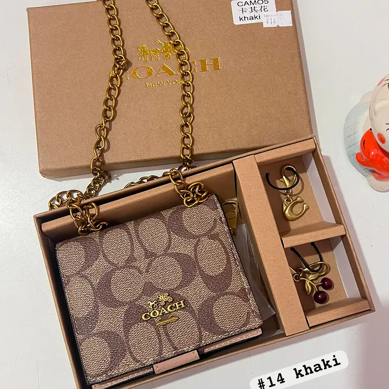 CARTERA PARA DAMA CON CADENITA (COACH) MOD# CAMO5  🍒 15
