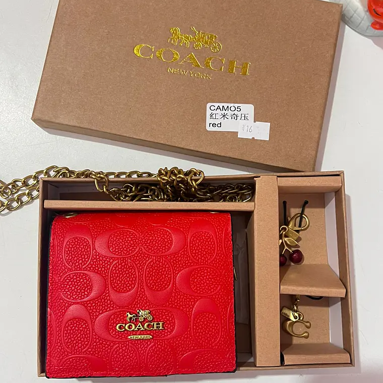 CARTERA PARA DAMA CON CADENITA (COACH) MOD# CAMO5  🍒 17