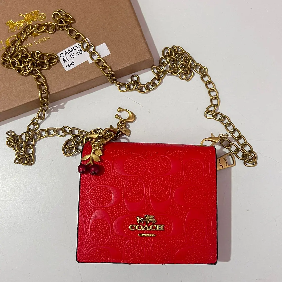 CARTERA PARA DAMA CON CADENITA (COACH) MOD# CAMO5  🍒 18