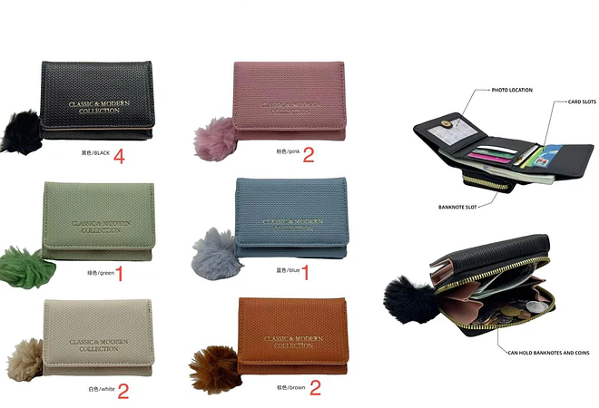 CARTERA/MONEDERO CLASSIC Y MODERN COLLECTION MOD# WA-11883025-22G-F   👛