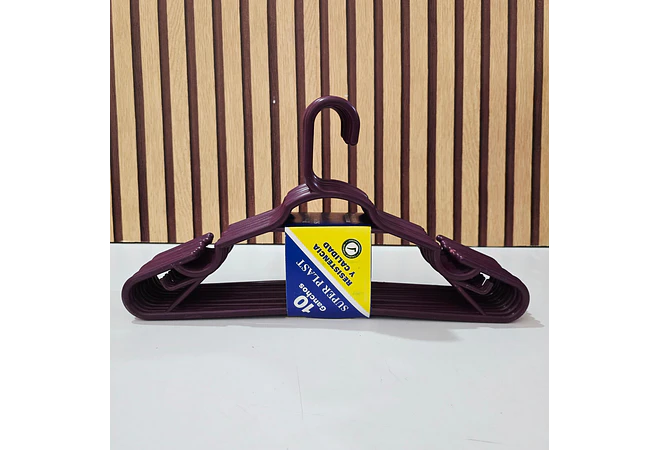 PAQ DE 10 GANCHOS DE COLORES PARA ROPA/ADULTO