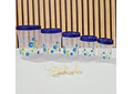 SET DE 5 TUPPER FLORES CON CUCHARITAS MEDIDORAS  MOD# 7511 