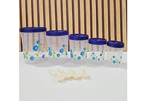 SET DE 5 TUPPER FLORES CON CUCHARITAS MEDIDORAS  MOD# 7511 