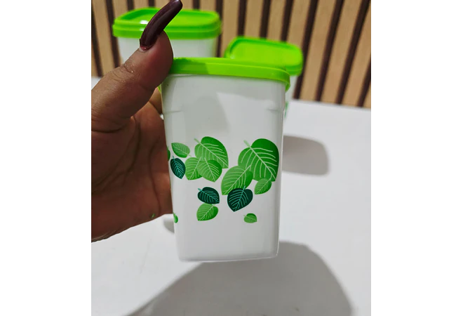SET DE 3 TUPPERS ESTAMPADO HOJAS MOD# 7509  🍂🍀