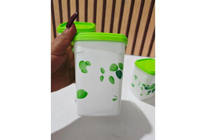 SET DE 3 TUPPERS ESTAMPADO HOJAS MOD# 7509  🍂🍀