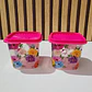MINI TUPPER CUADRADITO ROSA FLORES (330ML) 🪻🌷 - Miniatura 1