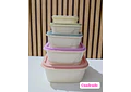 JUEGO DE 5 TUPPER REDONDOS/CUADRADOS/RECTANGULARES VARIOS TAMAÑOS MOD# 7537/7536/7535🍪🥗