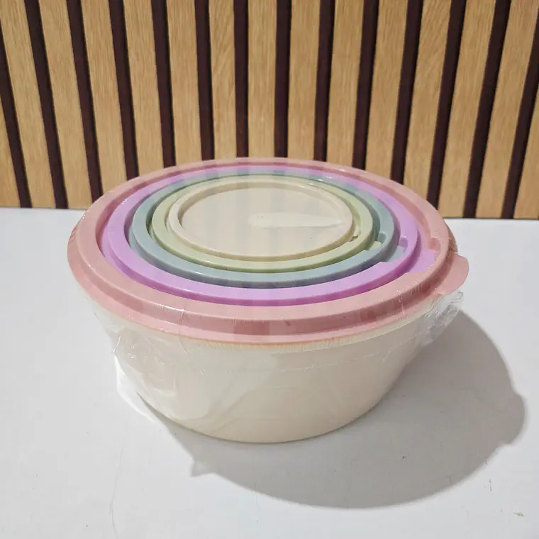 JUEGO DE 5 TUPPER REDONDOS/CUADRADOS/RECTANGULARES VARIOS TAMAÑOS MOD# 7537/7536/7535🍪🥗 4
