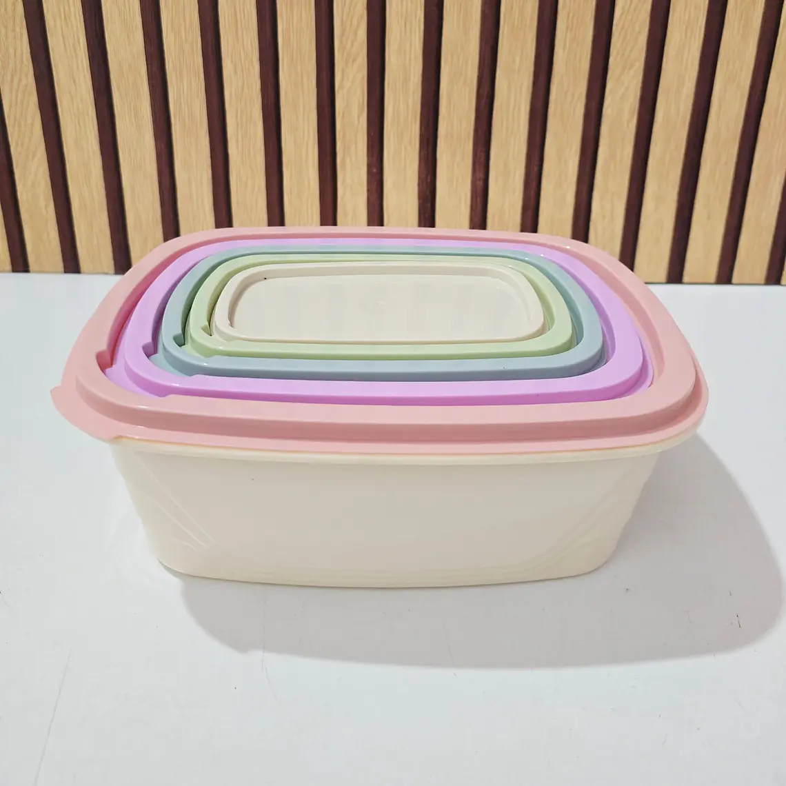 JUEGO DE 5 TUPPER REDONDOS/CUADRADOS/RECTANGULARES VARIOS TAMAÑOS MOD# 7537/7536/7535🍪🥗 7