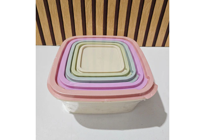 JUEGO DE 5 TUPPER REDONDOS/CUADRADOS/RECTANGULARES VARIOS TAMAÑOS MOD# 7537/7536/7535🍪🥗