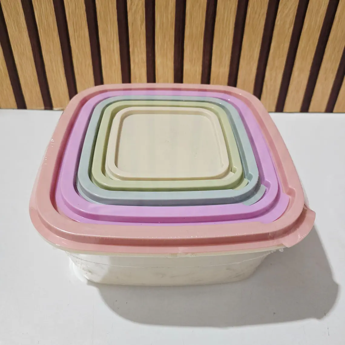 JUEGO DE 5 TUPPER REDONDOS/CUADRADOS/RECTANGULARES VARIOS TAMAÑOS MOD# 7537/7536/7535🍪🥗 6