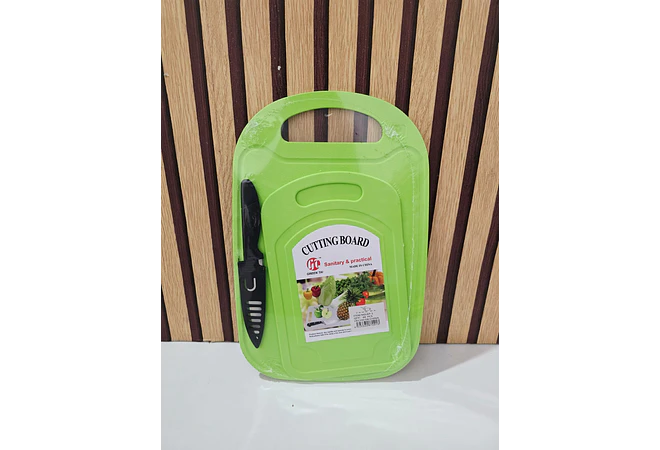 JUEGO DE 2 TABLAS CON CUCHILLO PARA CORTAR VERDURAS VERDE O BLANCA  🍽️ 🥒