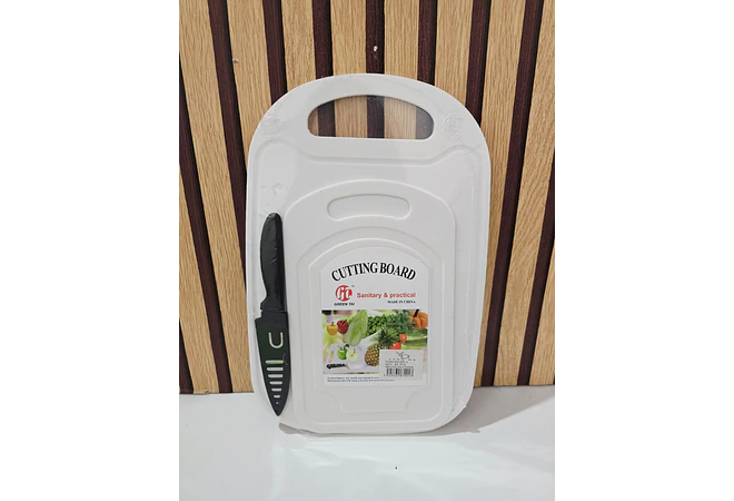 JUEGO DE 2 TABLAS CON CUCHILLO PARA CORTAR VERDURAS VERDE O BLANCA  🍽️ 🥒