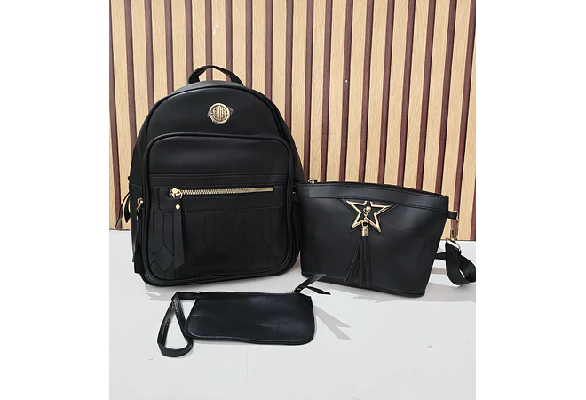 COMBO GRENOBIL DE VINIPIEL MOCHILA + MARICONERA + MONEDERO MOD# A8372