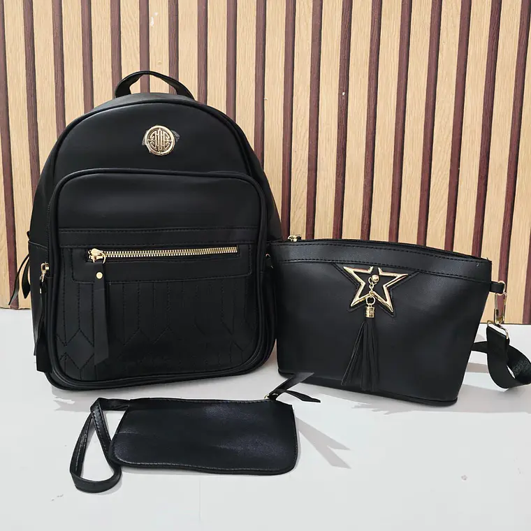 COMBO GRENOBIL DE VINIPIEL MOCHILA + MARICONERA + MONEDERO MOD# A8372 2