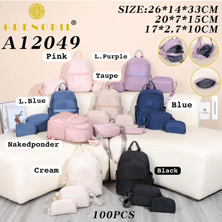 COMBO GRENOBIL MOCHILA + MARICONERA + MONEDERO MOD# A12049 1