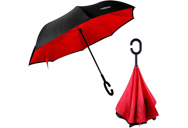 🌂 ☂️☔️ SOMBRILLA/PARAGUAS REVERSIBLE  COLORES LISOS (AL AZAR) MOD# 2916  ☂️☔️
