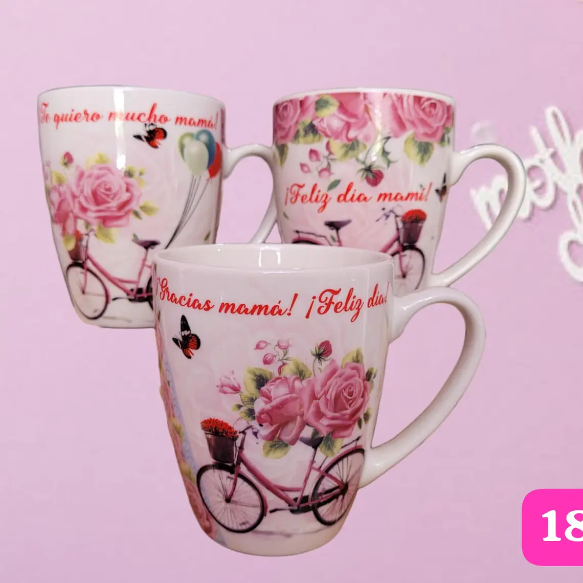 TAZA FELIZ DIA MAMÁ DE 350ML (AL AZAR) 🌸🤱🏾- COPIAR 17