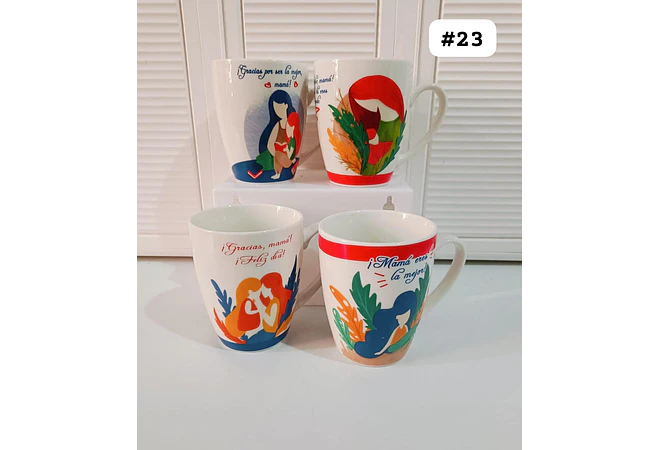 TAZA FELIZ DIA MAMÁ DE 350ML (AL AZAR) 🌸🤱🏾- COPIAR