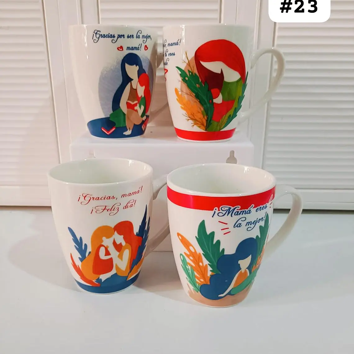 TAZA FELIZ DIA MAMÁ DE 350ML (AL AZAR) 🌸🤱🏾- COPIAR 19
