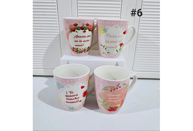 TAZA FELIZ DIA MAMÁ DE 350ML (AL AZAR) 🌸🤱🏾- COPIAR