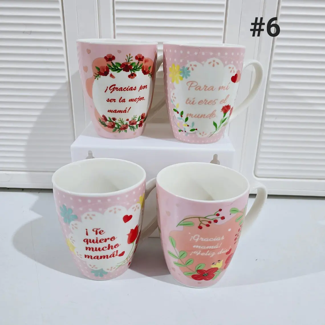 TAZA FELIZ DIA MAMÁ DE 350ML (AL AZAR) 🌸🤱🏾- COPIAR 10