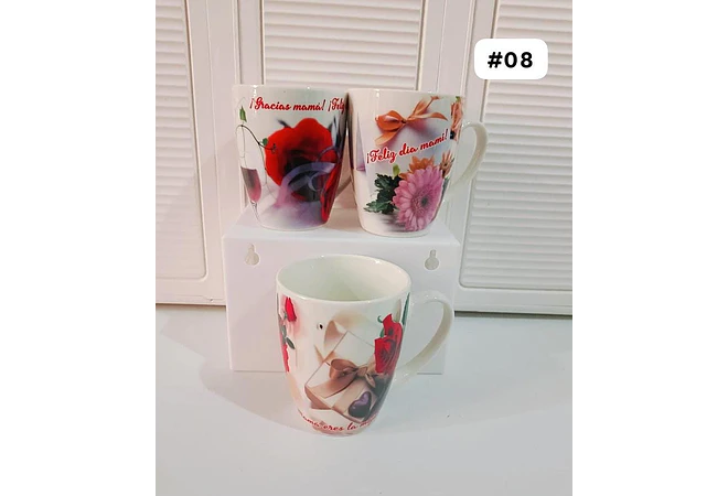TAZA FELIZ DIA MAMÁ DE 350ML (AL AZAR) 🌸🤱🏾- COPIAR
