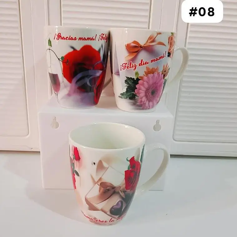 TAZA FELIZ DIA MAMÁ DE 350ML (AL AZAR) 🌸🤱🏾- COPIAR 12