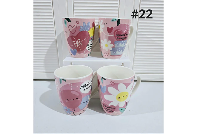 TAZA FELIZ DIA MAMÁ DE 350ML (AL AZAR) 🌸🤱🏾- COPIAR