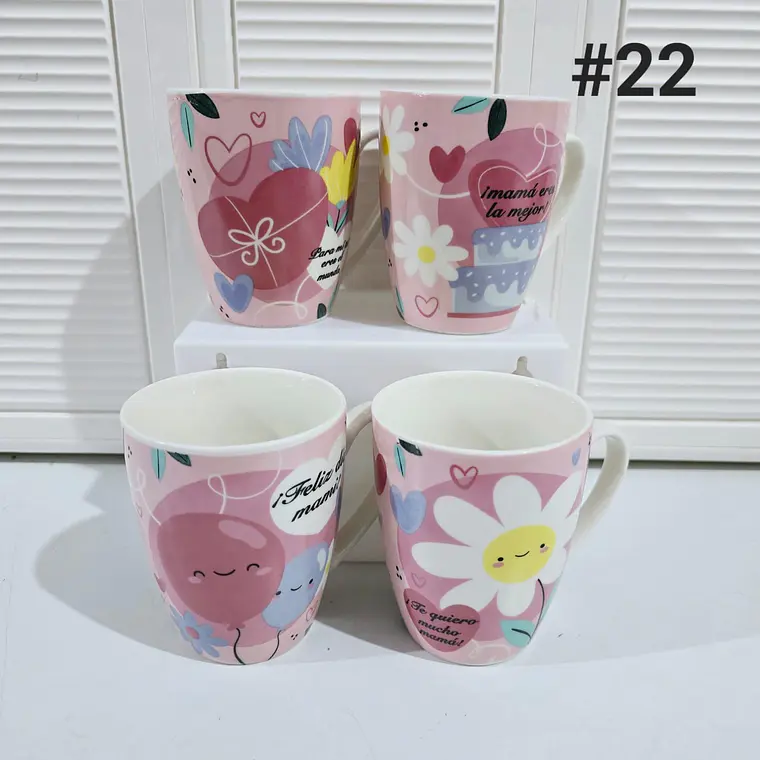 TAZA FELIZ DIA MAMÁ DE 350ML (AL AZAR) 🌸🤱🏾- COPIAR 18