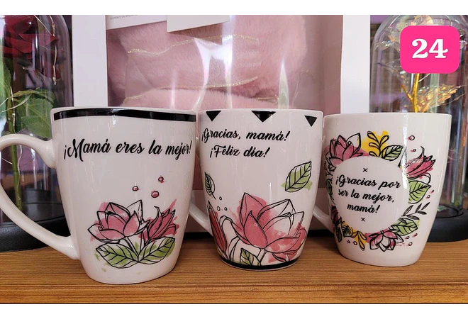 TAZA FELIZ DIA MAMÁ DE 350ML (AL AZAR) 🌸🤱🏾- COPIAR