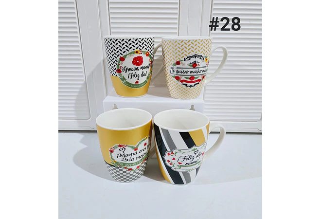 TAZA FELIZ DIA MAMÁ DE 350ML (AL AZAR) 🌸🤱🏾- COPIAR