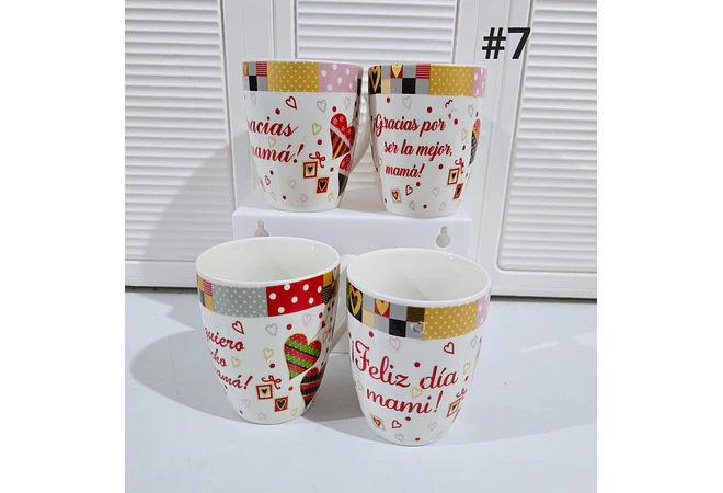 TAZA FELIZ DIA MAMÁ DE 350ML (AL AZAR) 🌸🤱🏾- COPIAR