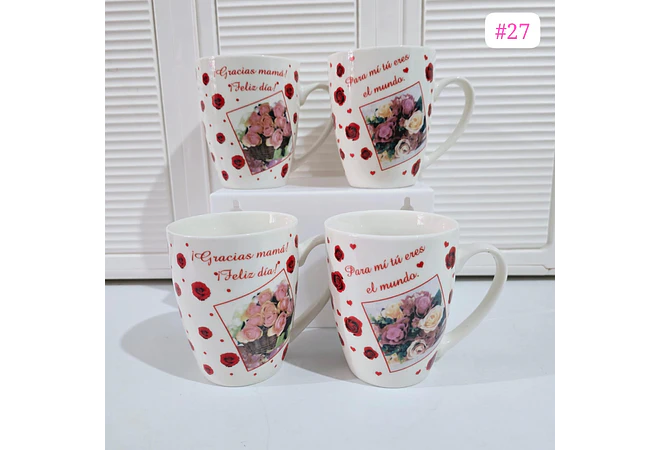 TAZA FELIZ DIA MAMÁ DE 350ML (AL AZAR) 🌸🤱🏾- COPIAR