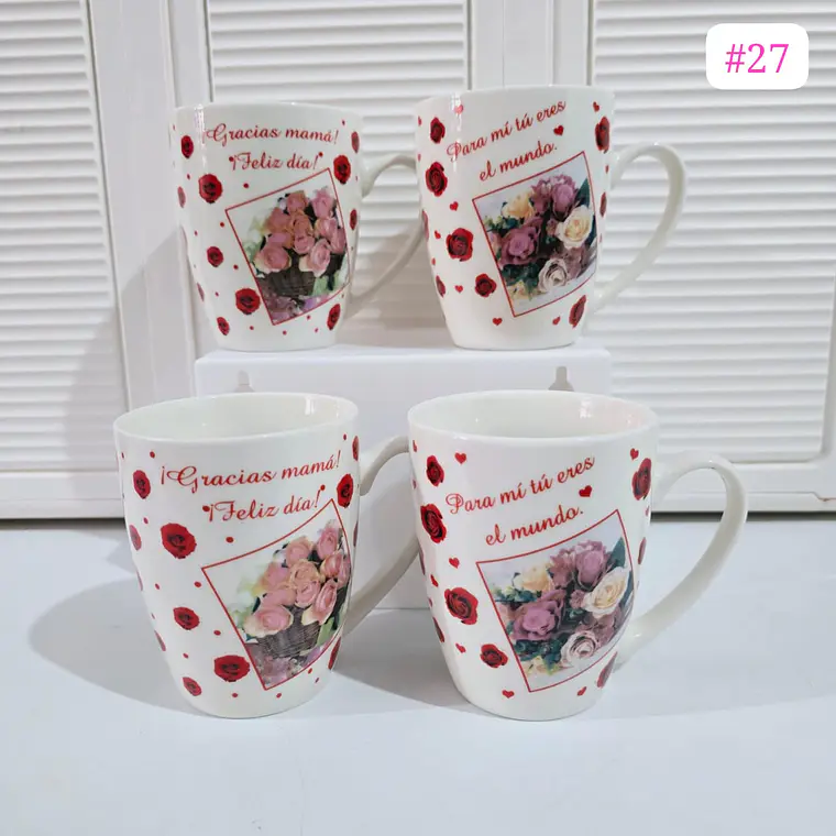 TAZA FELIZ DIA MAMÁ DE 350ML (AL AZAR) 🌸🤱🏾- COPIAR 24