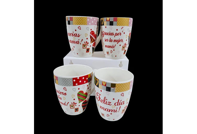TAZA FELIZ DIA MAMÁ DE 350ML (AL AZAR) 🌸🤱🏾- COPIAR