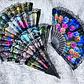 🪻DOCENA DE ABANICOS NEGRO DISEÑO FLORAL MOD #A8🌺 - Miniatura 1