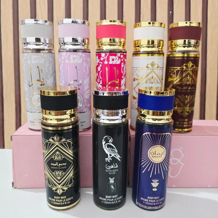 PERFUME BODY MIST DE 250ML PARA DAMA Y CABALLERO MOD# 1916-1,4,22,23,9 1