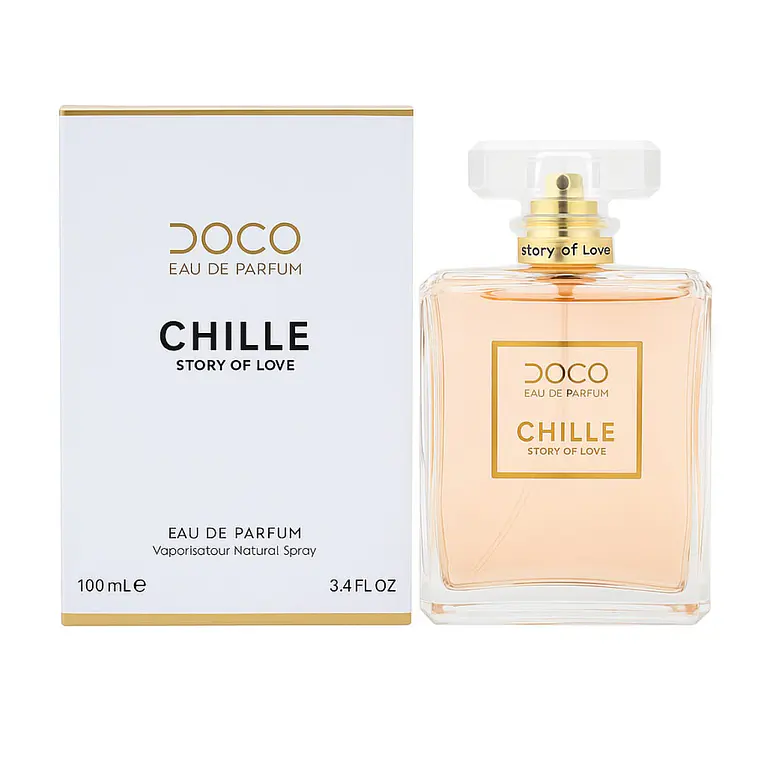 PERFUME 100ML CHILLE STORY OF LOVE MOD# L-427B🌸🌻(CAJITA BLANCA/DORADA) 1